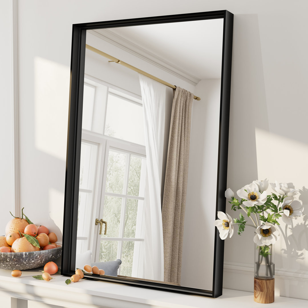 Aevar Tempered Glass and Aluminum Alloy Framed French Cleat Mounted Wall Mirror with 5-Year Warranty
